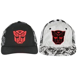 Transformers Movie Hat Set of Two - Two Black and Red Autobots Flex Fit Caps