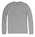 NAUTICA Men's Long Sleeve Solid Crewneck Logo T-Shirt