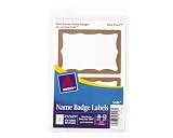 Avery Gold Border Name Badge Labels, 2.343 x 3.375 Inches, Pack of 100 (05146)