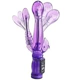 Outop 6 Multi Frequency Speed Vibrator G-spot Triple 3 Points Stimulation Wand Anal Butt Masturbating Plug Purple