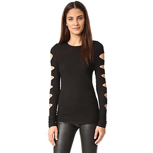 360(360セーター) レディース ニット&セーター Deana Cutout Sweater Black [並行輸入品]