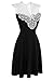 ACEVOG Women's Lace V Neck Sleeveless Sexy Cocktail Pleated Evening Party Dress