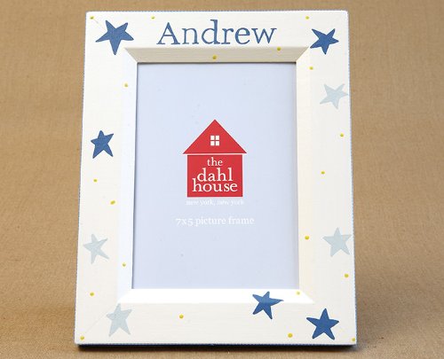 hand painted picture frame - stars