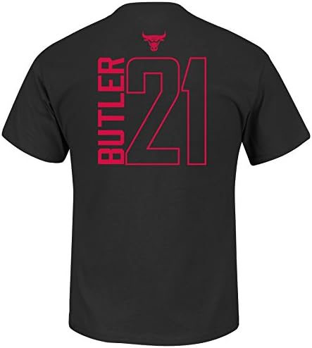 Jimmy Butler Chicago Bulls Black On Black Color Pop Vertical Name And Number T-Shirt (Black) M