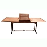 VIFAH V232 Outdoor Wood Rectangular Extention Table with Foldable Butterfly
