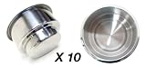 2 Size Stainless Steel Drop in Cup Holder - Pack of 10