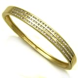 14K Gold Channel Set Diamond Bangle