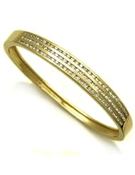 14K Gold Channel Set Diamond Bangle
