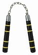 Nunchaku 8" Blk Top/Bot Yel Str - Martial Arts - Nunchaku