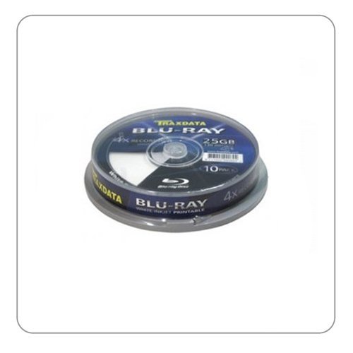 Traxdata Branded 25GB Blu-Ray 4x DB-R Full Face Printable (10 pack)