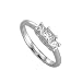 3 Diamond Princess Cut Bridal Engagement Ring 1/2 ct. in 14K White Gold
