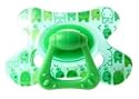 Large Dental Soother with Ring Pattern Green Print 6+ months