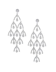 Elegant and Stylish Pave set Diamond Chandelier Earrings 14K White Gold (1.65 Cttw, Si Clarity, F Color)