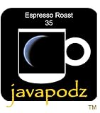 20 Espresso (Darkest Roast) Unflavored Java Podz Individually-Wrapped Socially and Environmentally Responsible Gourmet Coffee Pods