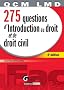 275 questions d'introduction au droit et de droit civil