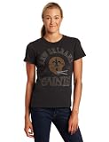 NFL Women's New Orleans Saints Heather Vintage Short Sleeve Crew (Black Wash, Small)