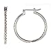 14k White Gold Pave Diamond Inside-Out Huggie Hoop title=
