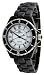 Oniss #ON8046-L Women's MOP Dial Midsized Black Sports Ceramic Watch