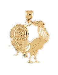 Dazzlers Solid 14k Gold Rooster Charm Pendant Available in three colors from jewelsberry (weights: 1.3 grams only)