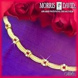 14K Ruby & Diamond Satin Ribbon Necklace by Morris & David