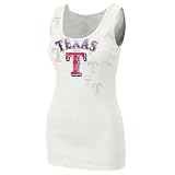 Texas Rangers Womens Majestic "Defining Tank" White Tank Top Shirt