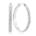 See larger Sterling Silver White Swarovski Crystal Hoop Earrings
