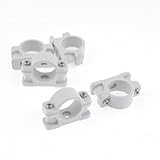 uxcell パイプクランプ　チューブクリップ　コネクタ　プラスチック　ホワイト　25mm直径　5個入り