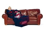 MLB Cleveland Indians Adult Comfy Throw, Officially Licensed Blanket with Sleeves by Northwest "Smoke" Design