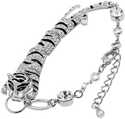 DiamondLove Women Fashoin Jewelry Stainless Steel Curb Link Chain Couple Bracelet & Bangle With Swiss Cubic Zirconia (Silver)