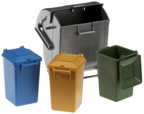 Childrens Toyshop  Toys : Bruder 02606 Garbage Can Set (3 small, 1 large)