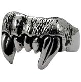 Stainless Steel Gothic Fang Biker Ring