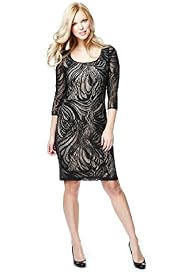 Scoop Neck Swirl Lace Dress