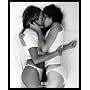The Kiss (Two Lesbian Girls) Framed Art Poster Print - 16" X 20"