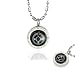 Stainless Steel Silver Tone Small Direction of Love Compass Pendant Necklace