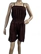 Bohemian Jumpsuit Dark Brown Spaghetti Cotton Dress