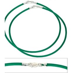 Rubber Cord Anklet Green 9" 2Pcs