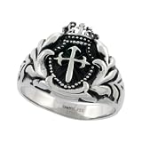 Surgical Steel 9/16 in. (18mm) St. James Cross Ring (sizes 8 to 15)