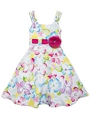 Girls Floral Print  Dress With a Sash 