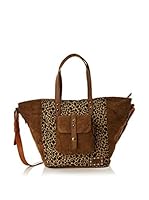 Le Temps des Cerises Bolso asa de mano Ancy 1 (Marrón / Leopardo)