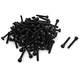 uxcell M3 x 20 Hex Bolt Socket Head Cap Machine Screws Black 100 Pcs