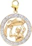 14k Gold Diamond Aquarius Zodiac Charm (1/10 cttw)