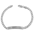 925 Sterling Silver Engravable Curb Id Bracelet