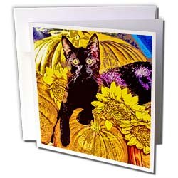 Milas Art Halloween - Halloween Cat - Greeting Cards-6 Greeting Cards with envelopes