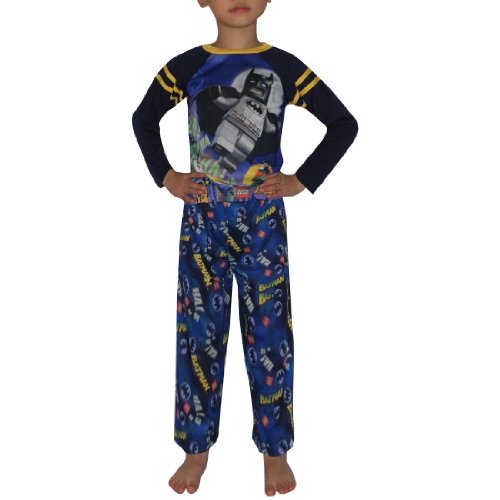  2 PCS SET: Boys Or Girls Lego BATMAN Series Finest Sleepwear Pajama Top with cape & Pants Set - Royal Blue & Purple