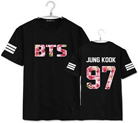 BTS Ocffice Same Type Shirt Bangtan Boy T-shirt Rap Monster Tee (L, JUNGKOOK    Black)