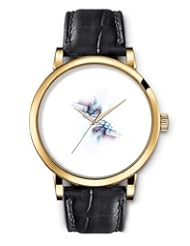 SPRAWL Aanalog Fashion Series Gold Ladies Watches of Genuine Black Leather Strap,Unique Wrist Watch for Women Girls Designed with Messy blue and black lines
