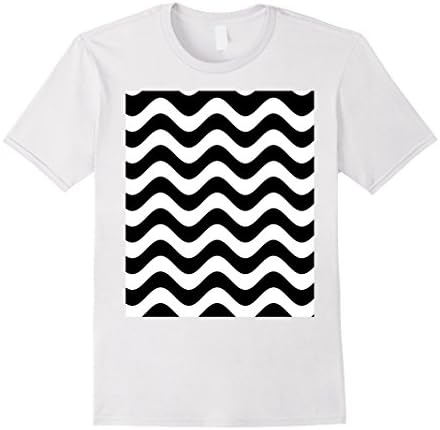 Men's New Waves sixties psychedelic Acid LSD Op Art T-Shirt Medium White