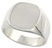 Sterling Silver Hand-Made Solid Oval Signet Ring