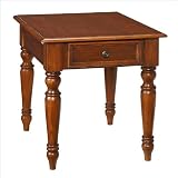 Home Styles Furniture HomeStead Solid Wood End Table in Distressed Warm Oak Finish