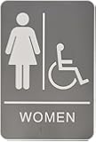 Quartet ADA Restroom Sign, Women Wheelchair Accessible Symbol, Molded Plastic, 6 x 9 Inches (4814)
